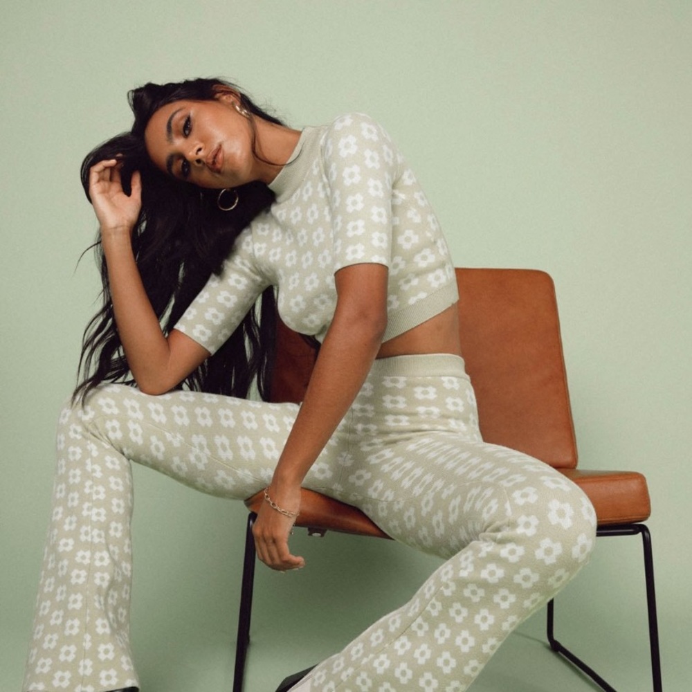 Two piece sage jumpsuit